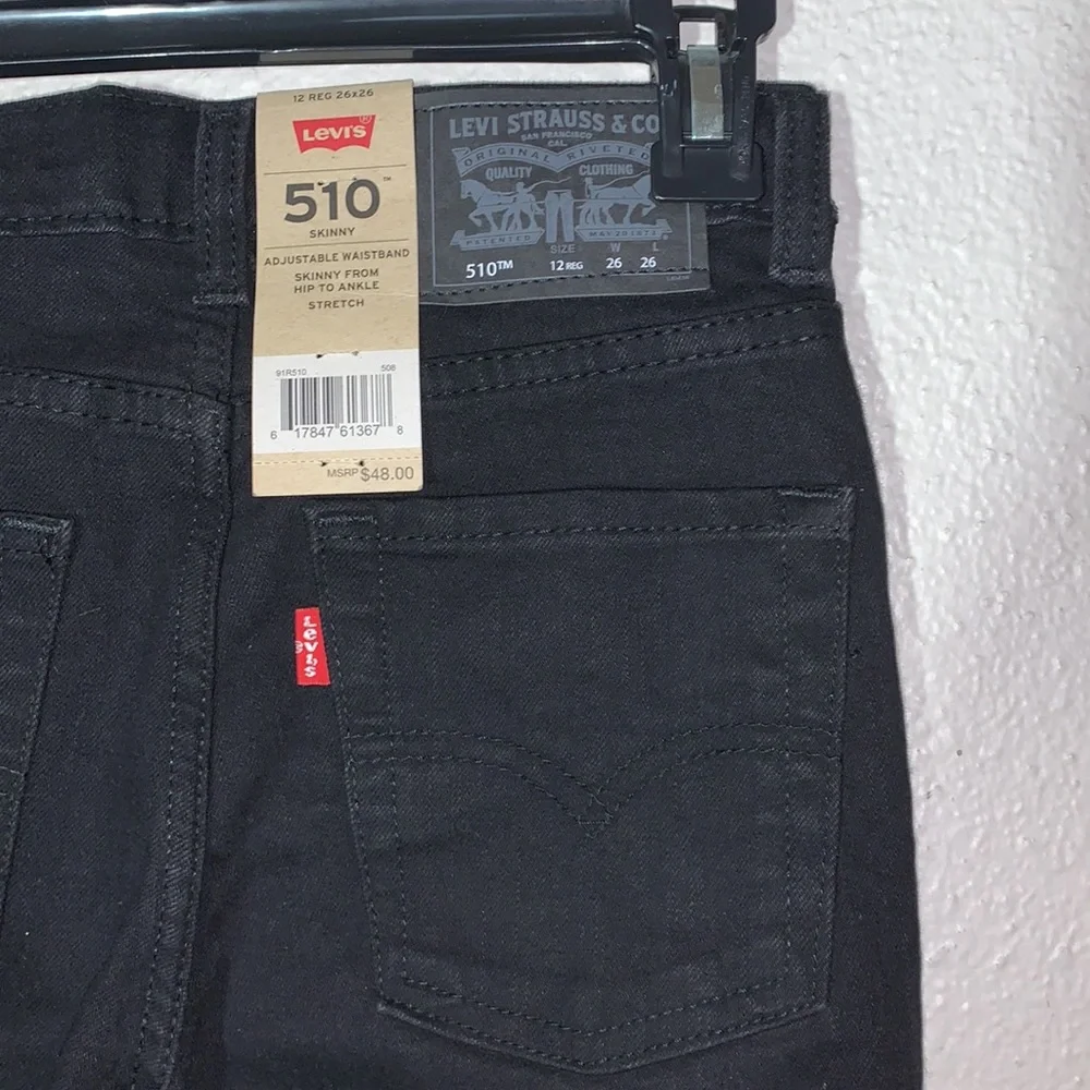 Levi’s 510 Jean’s black Sz 26x26 women’s mid-rise ankle crop skinny jeans NWT - Picture 8 of 16
